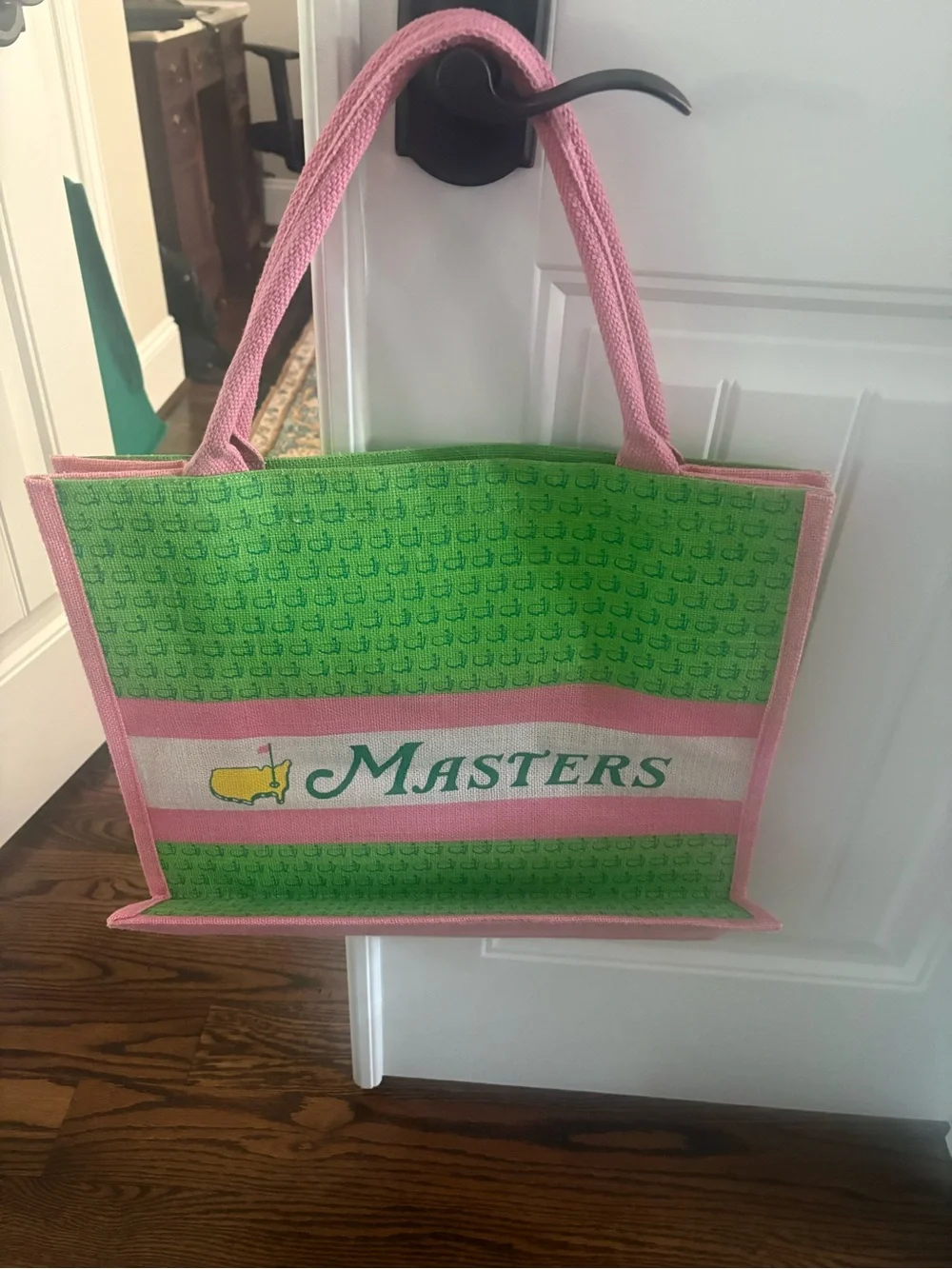 Masters Pink and Green Logo Tote Bag